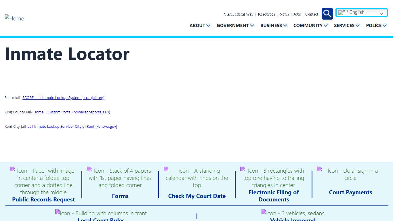 Inmate Locator | City of Federal Way